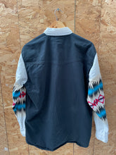 Vintage Men's L Black Western Long Sleeve Native American Aztec Shirt by Express Riders